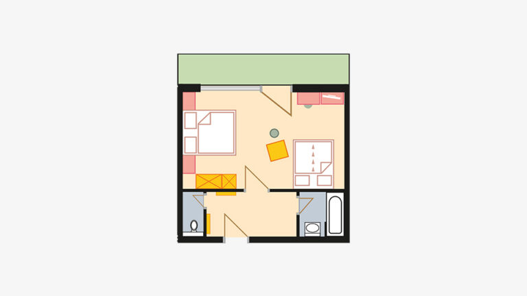 Doppelzimmer »Deluxe« – Skizze